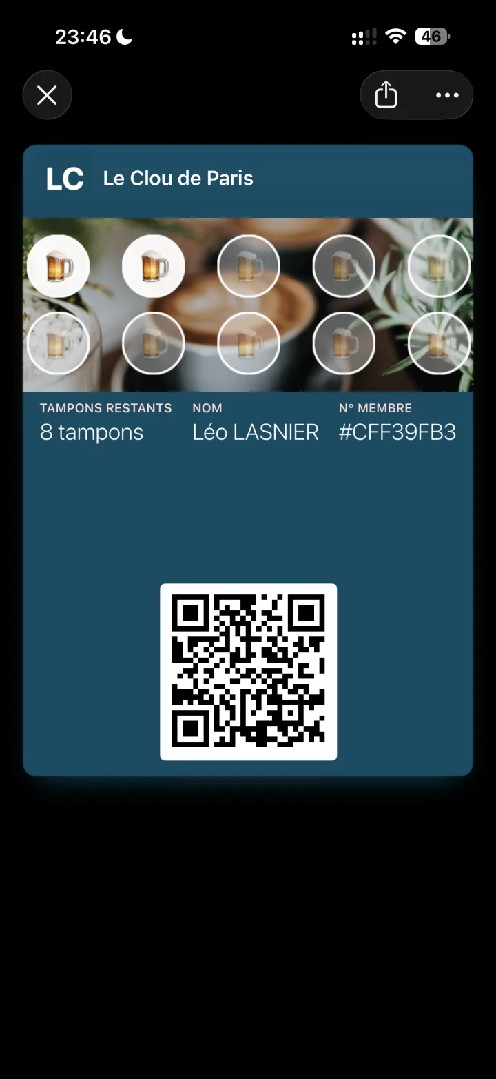 Carte de fidélité Pépite Pass dans Apple Wallet sur iPhone