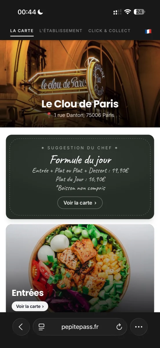 Aperçu de la carte digitale Pépite Pass